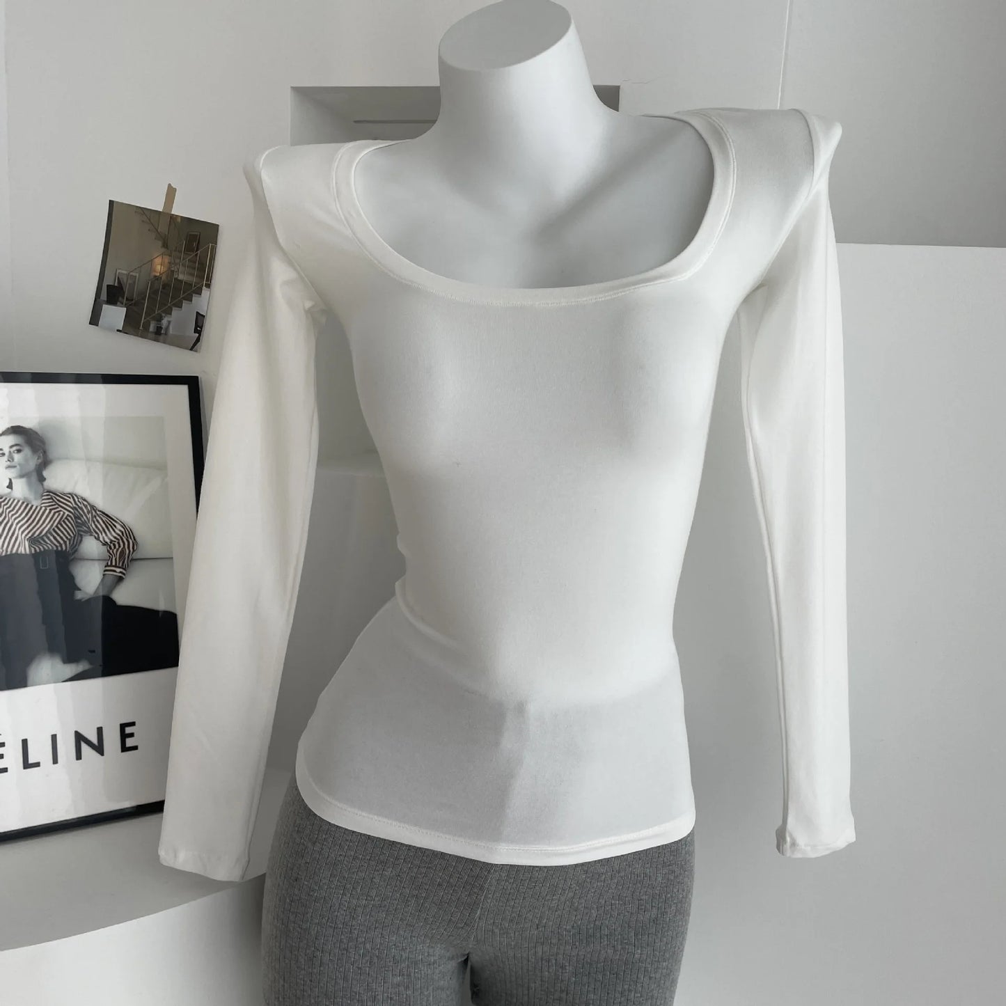 Solid Skinny Cotton T-shirt Women Casual Simple All-match O-neck Yoga Long Sleeve Tees Female Elegant Sweet Basic Sport T-shirts