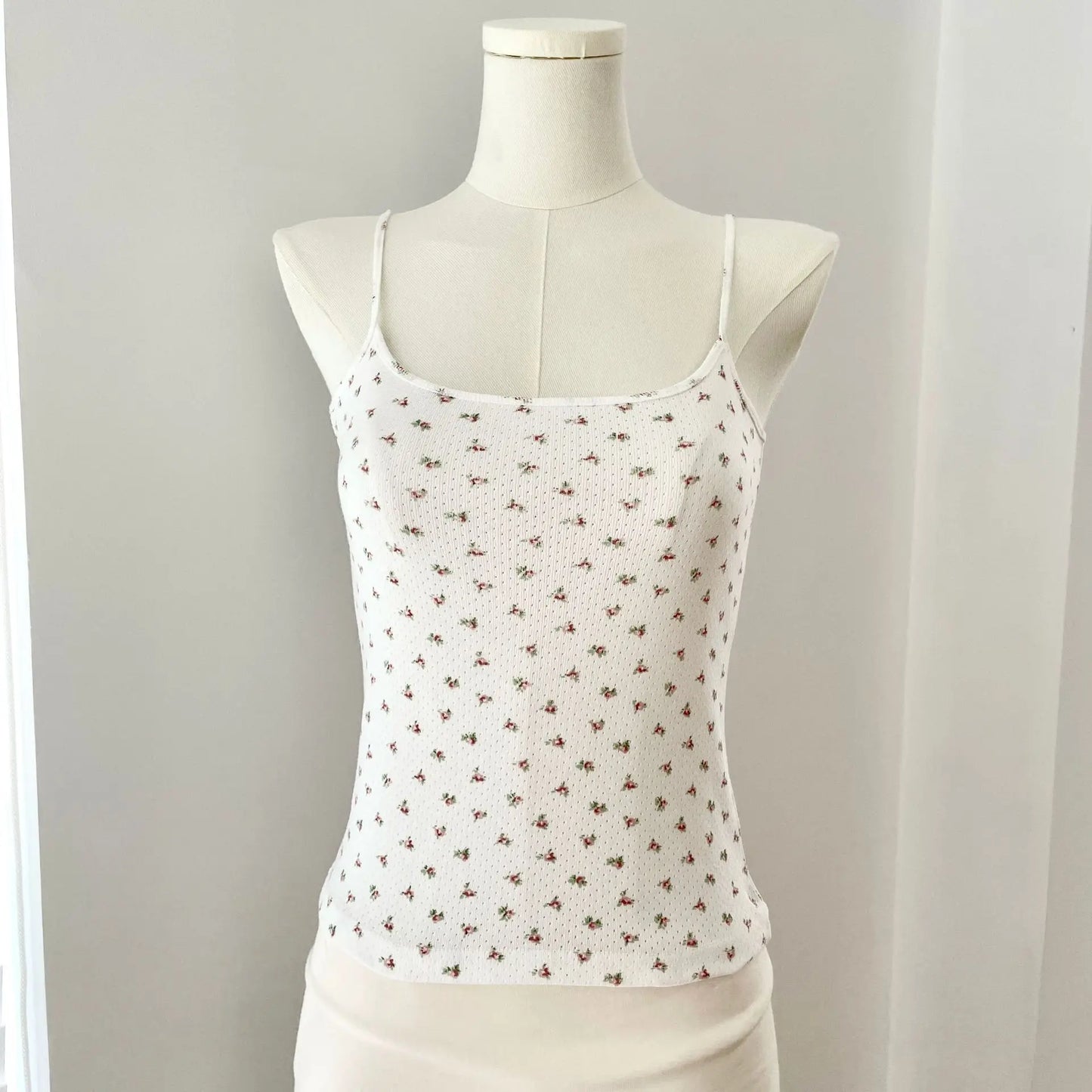 Floral Print Slim Cotton Camisole Women Summer Simple Streetwear Sleeveless Vests Female Cute Sweet Preppy Style Tank Tops Y2K