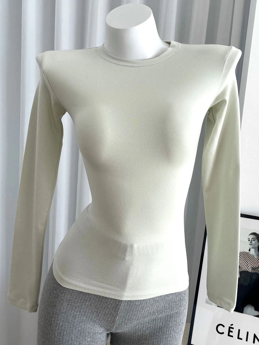 Solid Skinny Cotton T-shirt Pant Set Woman O-neck Long Sleeve Tee+Foldover Flare Yoga Pant Sport 2 Piece Sets Can mix and match