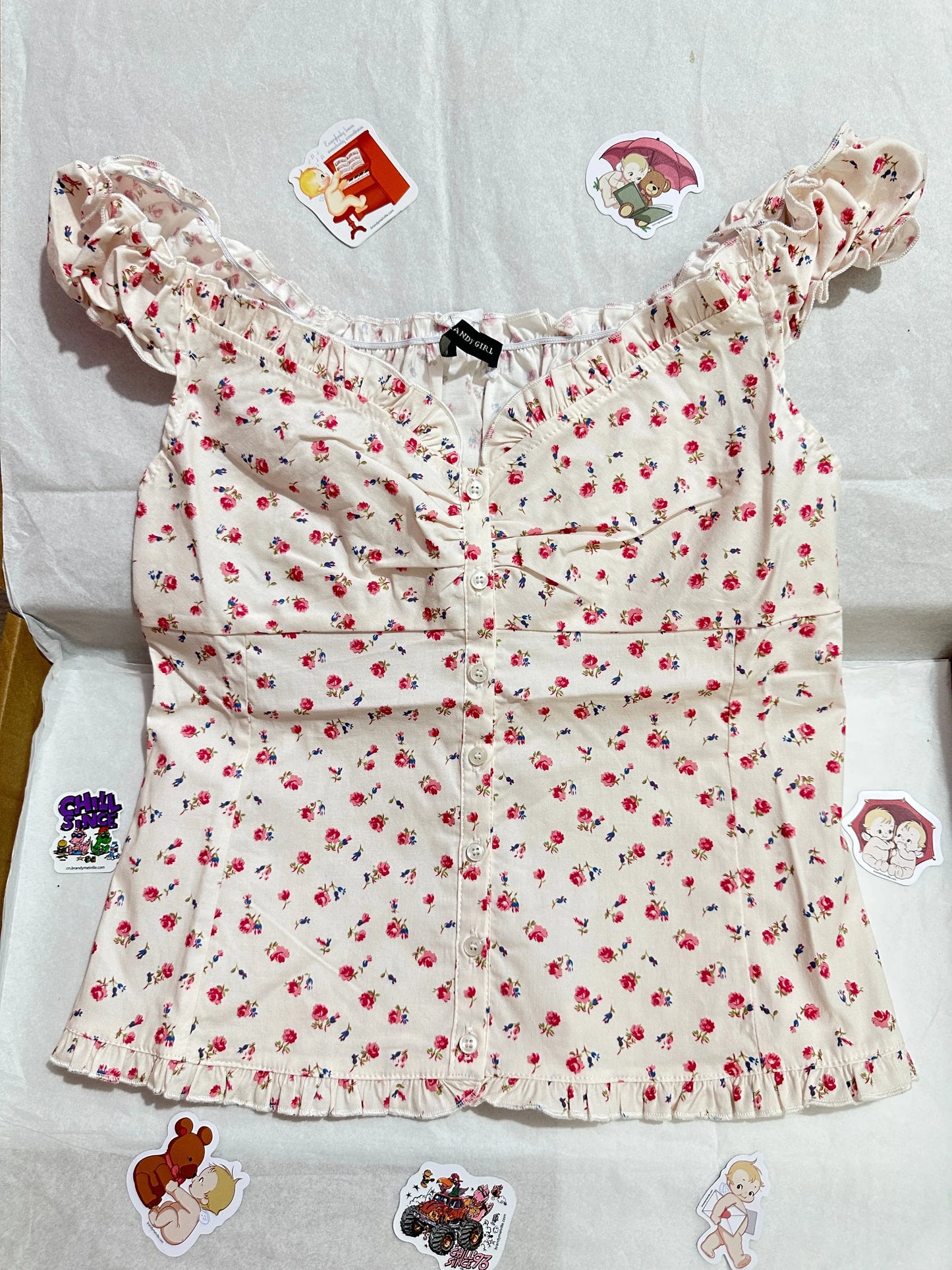 Collection Folds Blouse Tees Women Casual Single Breasted Ruffle Sleeveless Tank Tops Sweet Vintage Preppy Style Camisole Y2K