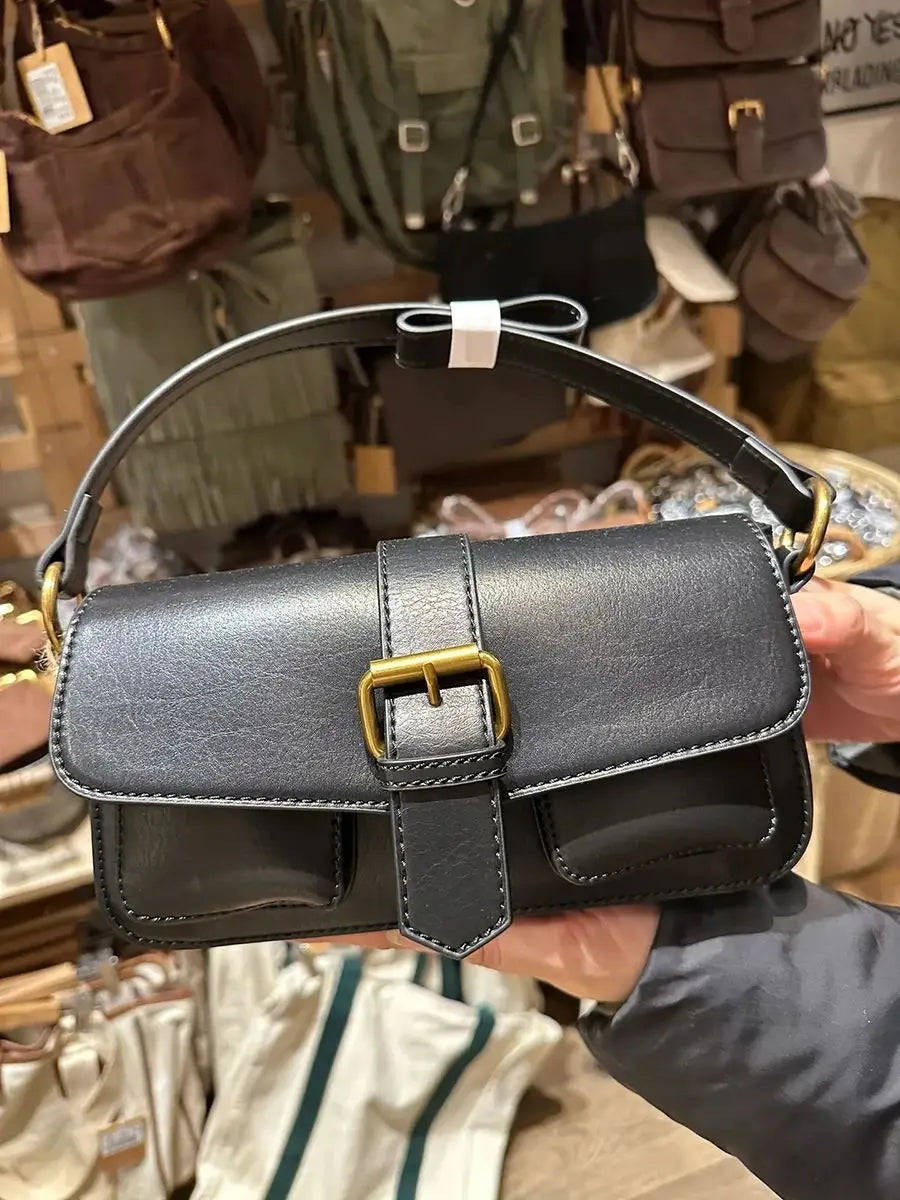 Vintage Denim Shoulder Bag Women New Cute Pockets High Zipper High Quality Ladies Bags Streetwear Chic Preppy Style Handbags Y2K