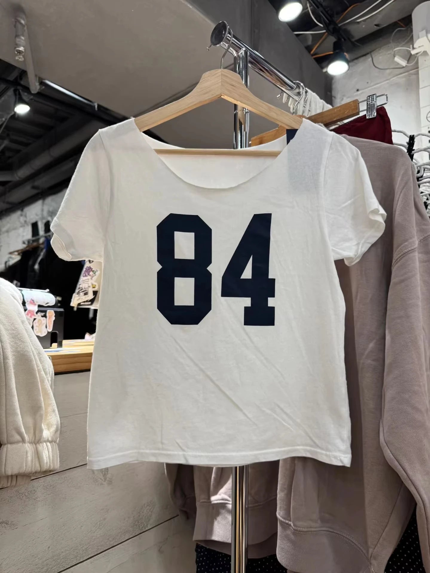 Letter Patchwork Embroidery T-shirts Women Casual Simple Raw Hem Slash Neck Short Sleeve Tees Vintage Chic Sweet Crop Tops Y2K