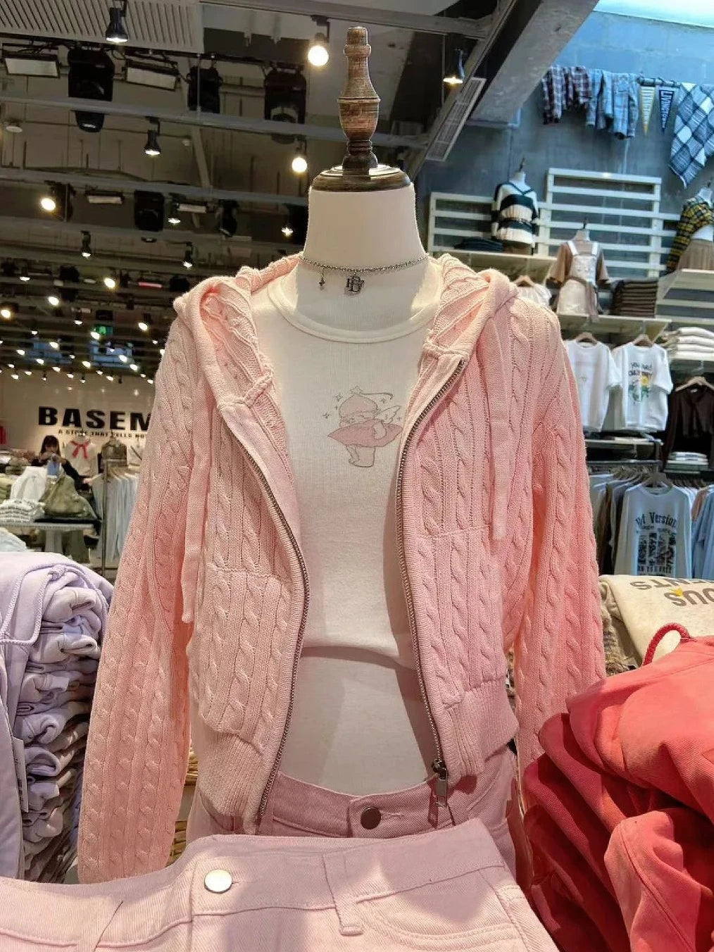 Sweet Twisted Flower Knitted Cardigan Sweater Women Long Sleeve Drawstring Hooded Zipper Streetwear Cute Sweaters Coat Y2K Tops