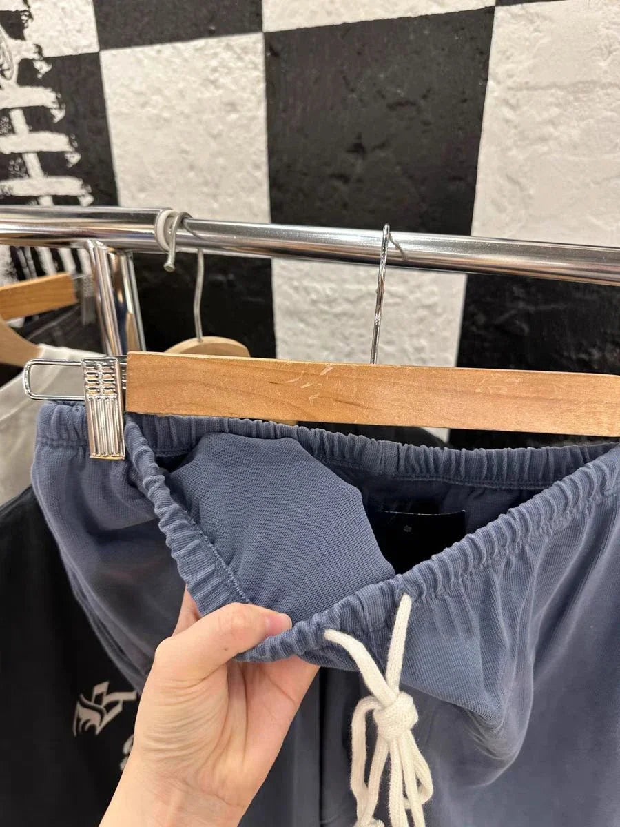Solid Drawstring Straight Sweatpants Women Streetwear Cotton Simple Casual High Waist Trousers Vintage Chic Sport Long Pants Y2K