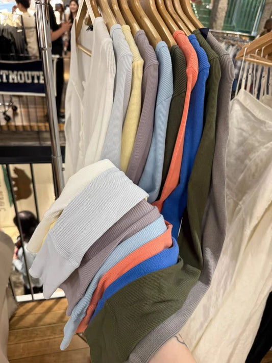Multiple Colors Basic Long Sleeve Tshirt Autumn O-neck Six Buttons Ribbed Woman's T-shirt Casual Simple Cotton Slim Tee Tops y2k