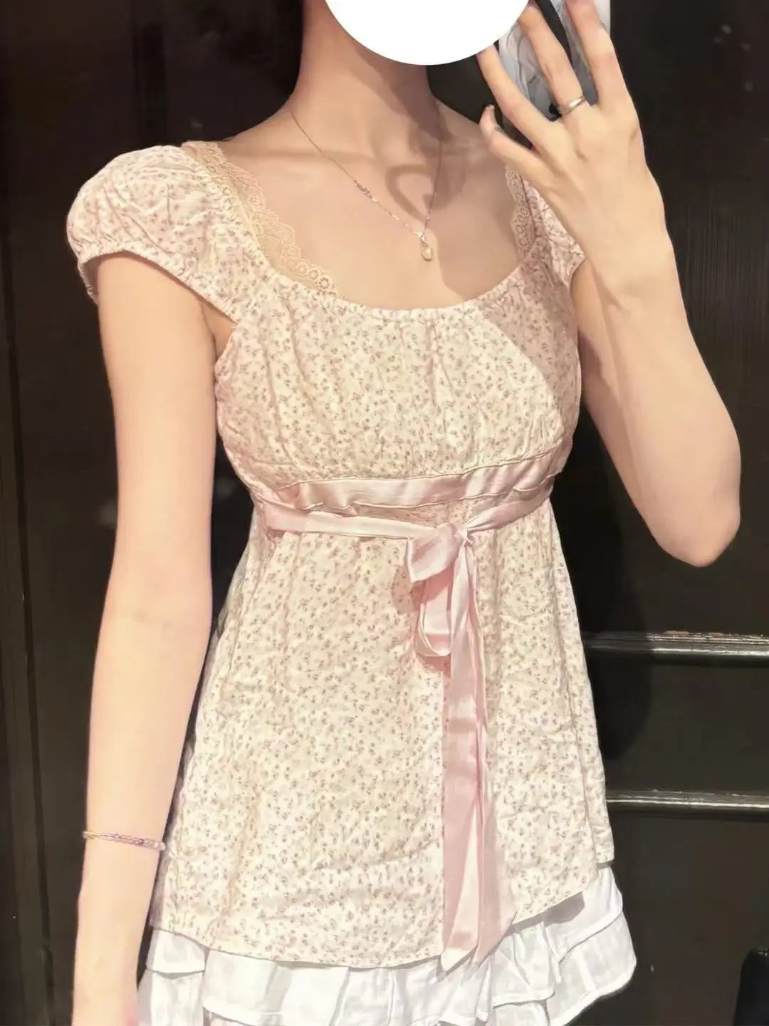 Blue Striped Folds Blouse Top Women New Casual Single Breasted Ruffle Sleeveless Tank Tops Vest Sweet Preppy Style Camisole Y2K