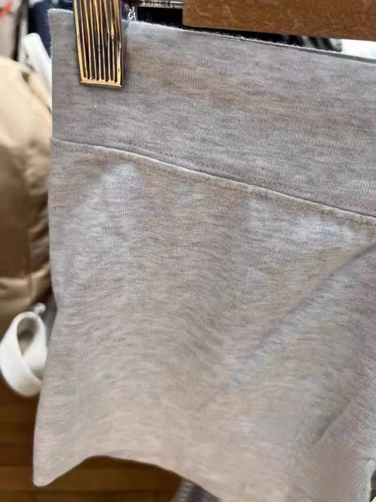 Vintage Sweatshort Women Summer Gray Simple High Waist Slim Straight Short Pants Sport Box Pants Basic Casual Bottom Clothes Y2k