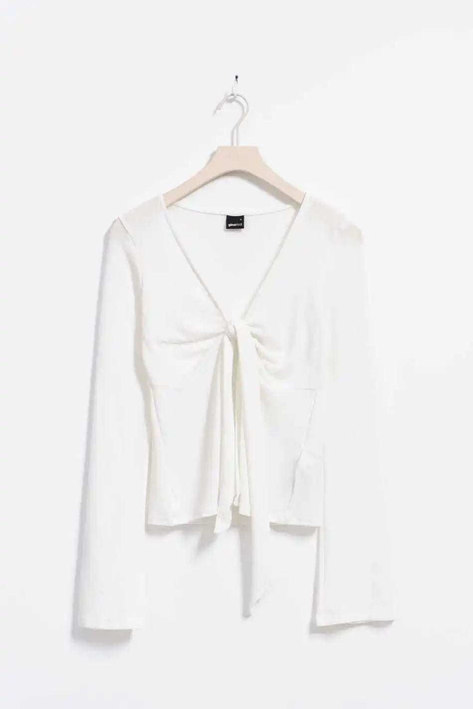 Tie-Strap Design Bowknot Long Sleeve T-Shirt Women's Spring Sexy Slim Fit Thin Smock Tees Casual Sweet Chic Tshirt Babydoll Top