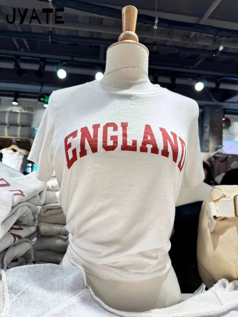 Letter Print T-shirt+NO.32 Short Pants Women New Cotton O-neck Slim Tee Elastic Waist Straight Short Pant Sweet Simple Sets Suit