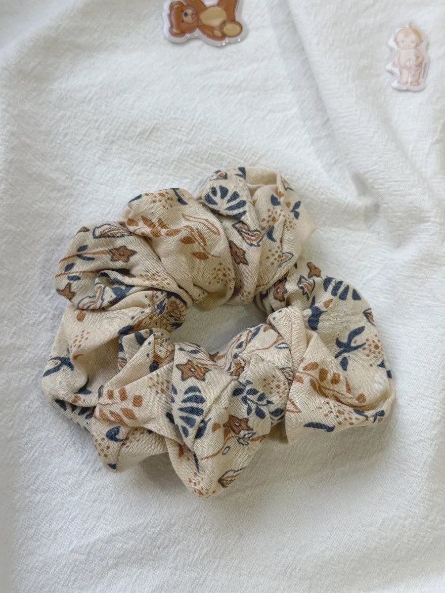 1 PCS Floral Print Elastic Hair Bands Women Multicolor Large Only One Scrunchie Sweet Cute Preppy Style Hair Accessories Y2K New
