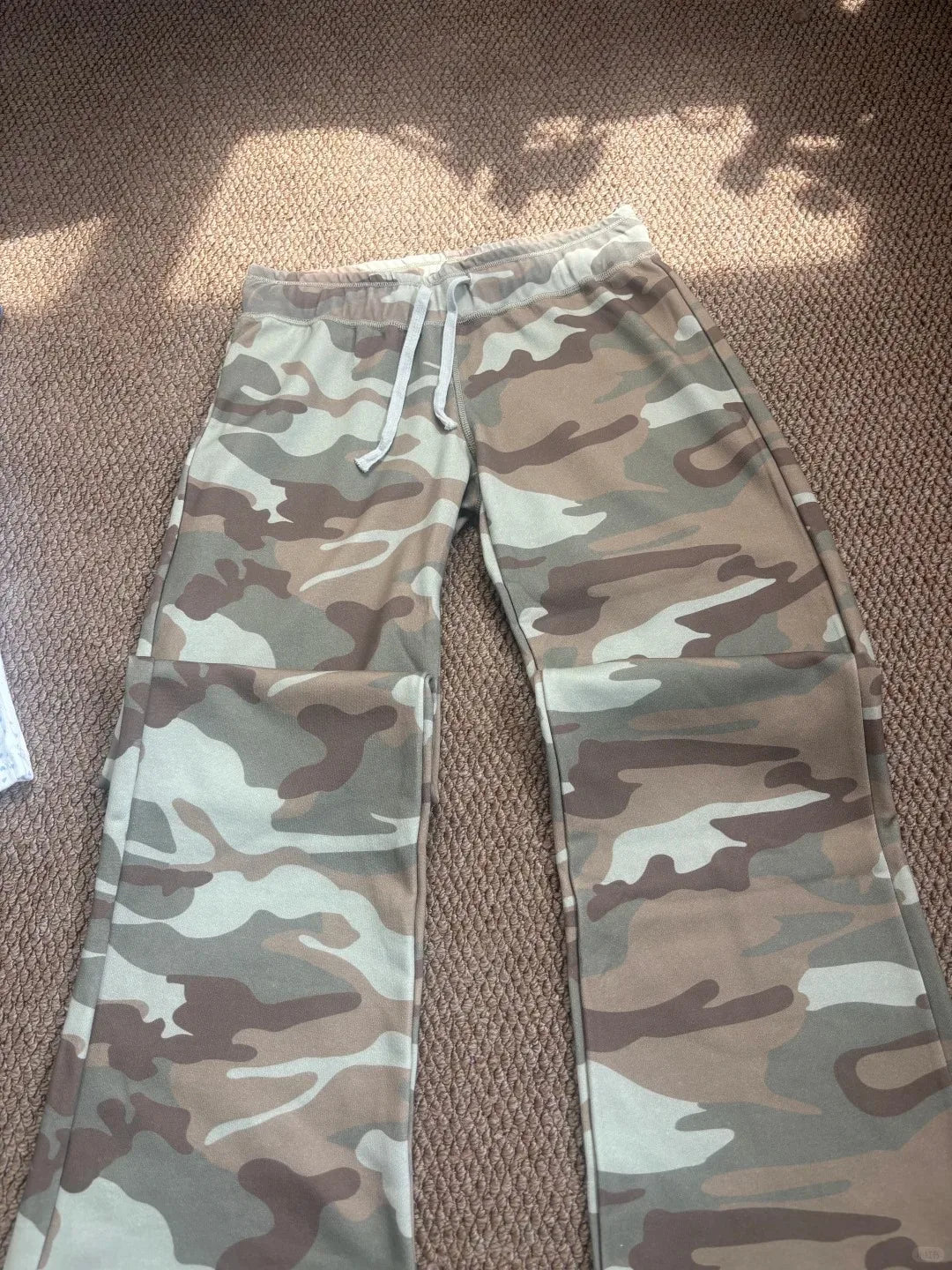 Camouflage Drawstring Joggers Sweatpants Women Streetwear Casual High Waist Wide Leg Pants Vintage Preppy Style Loose Trousers