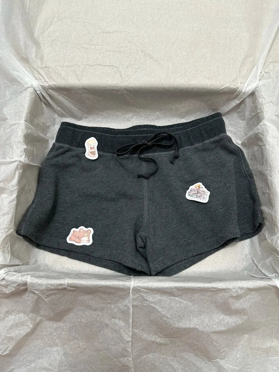 Purple Cotton Short Pant Women Simple Casual Elastic High Waist Casual SweatShorts Vintage Preppy Style Drawstring Bottoms Y2K