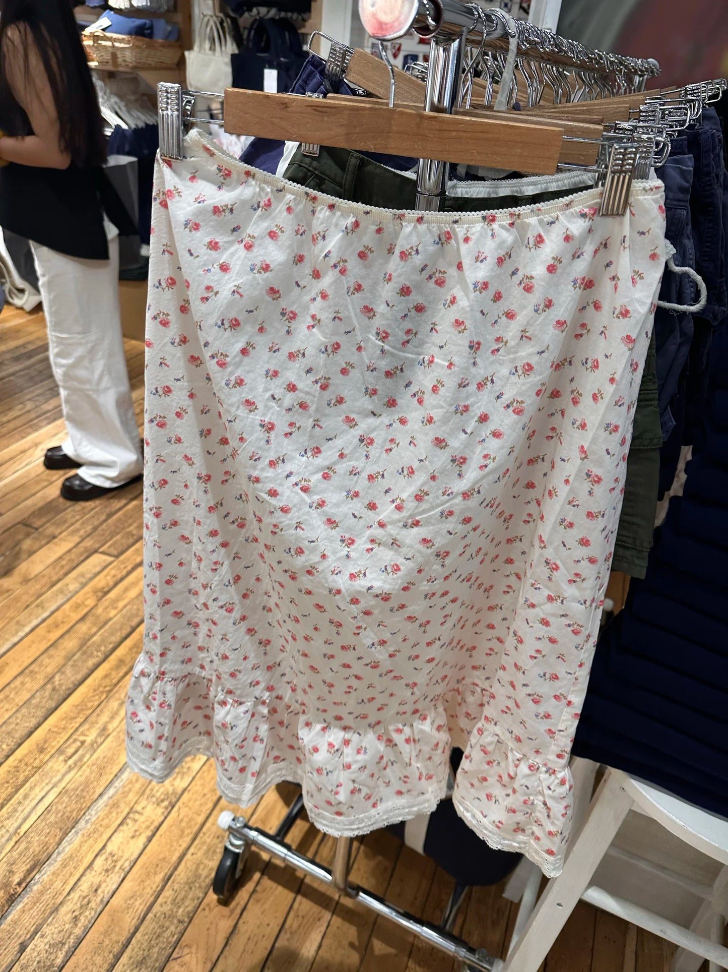 Navy Polka Dot Midi Skirt Women Summer Casual Lace Ruffles Patchwork A-line Long Faldas Female Sweet Vintage Preppy Style Skirts