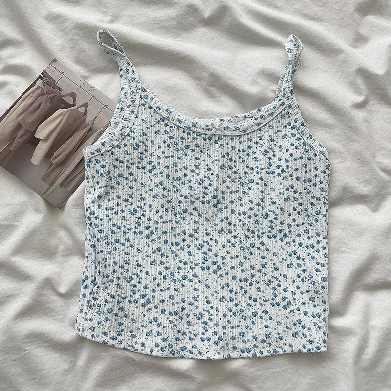 Lace Trim Solid Slim Eyelet Tank Tops Women Summer New Bow Preppy Style Sleeveless Vests Basic Sweet Cute Camisole Y2K Clothes