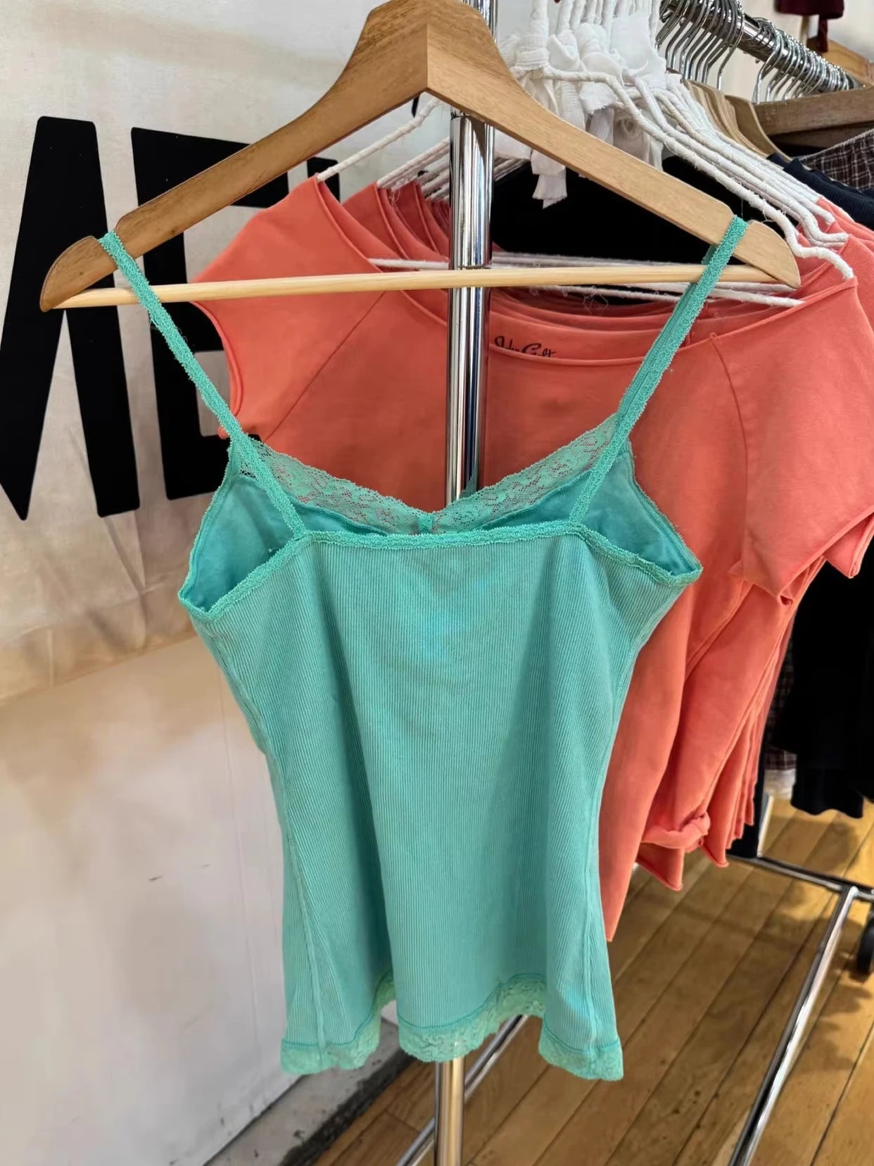 Lace Trim Ribbed Slim Tank Top Women Cute Casual Basic V-neck Cotton Lined Camisole Female Vintage Simple All-match Vest Y2k New