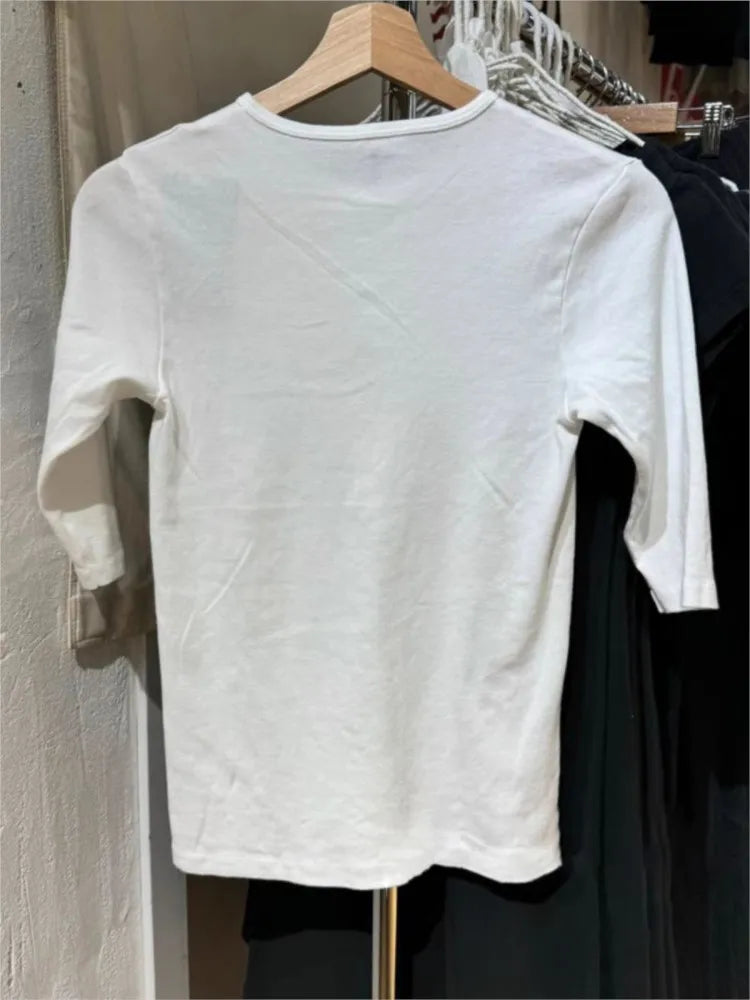 Sweet Ballet Shoes Print Half Sleeve T-shirt Women Autumn Cotton Round Neck Slim Tee Shirt Female Cute Preppy Style Y2K Crop Top