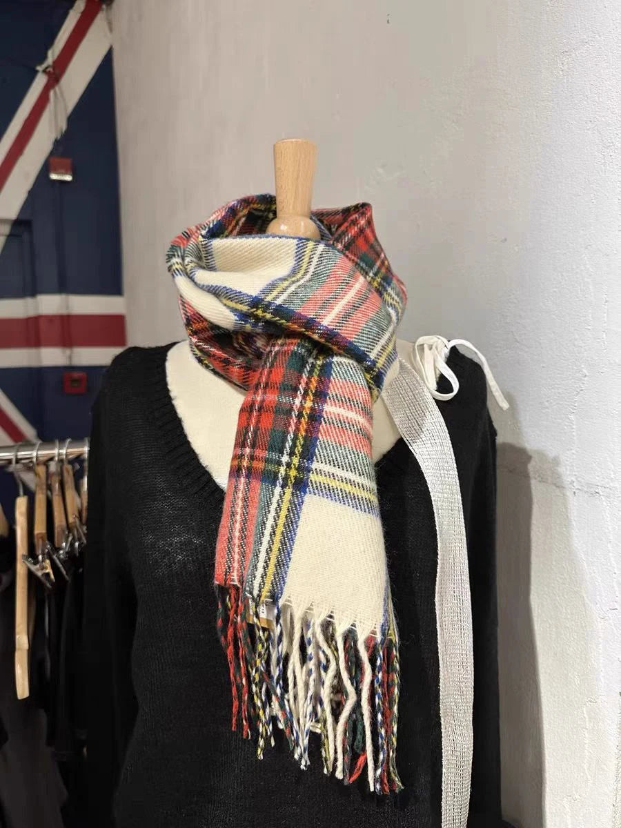 New Beige Tassel Twisted Flower Knitted Scarf Women Autumn Winter Unisex Thick Warm Solid Color Long Scarves Sweet Tassels Scarf