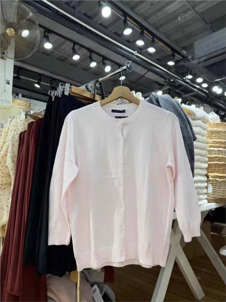 Babydoll Collar Pink Twist Cardigan Women Autumn New Lace Trim Cotton Buttons Knitted Jumper Sweet Cute Preppy Style Sweater Y2K