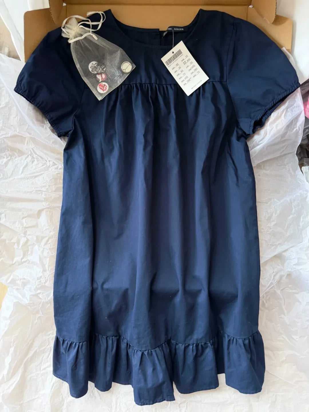 Chic White Puff Sleeve Dress Women Simple Casual Loose Ruffle Hem Cotton Dresses Y2K Clothes Cute Sweet Preppy Style Vestidos