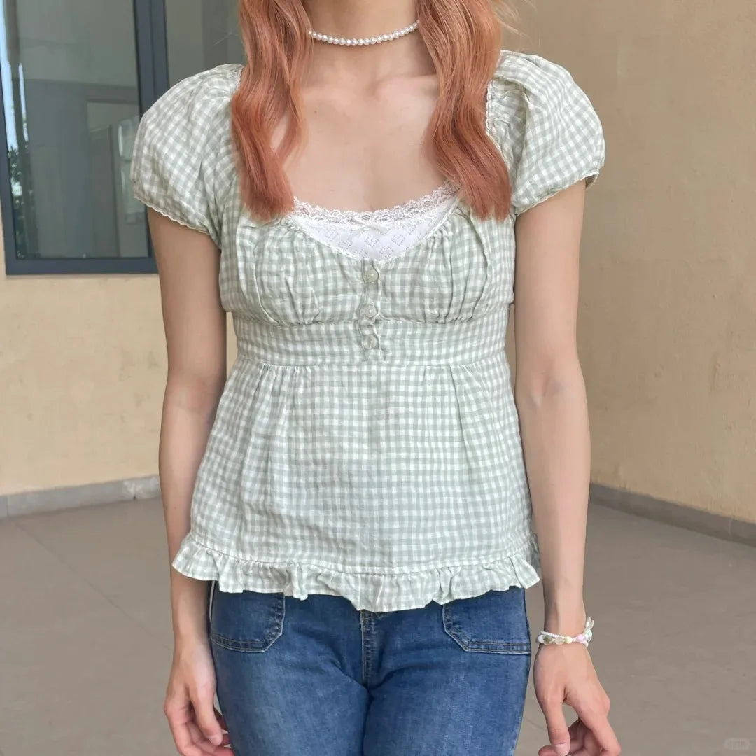 Lace-up Strap White Short Sleeve Tees Women Summer Casual Simple Sexy White Crew Neck Tops Sweet Cute Preppy Style T-shirts Y2K