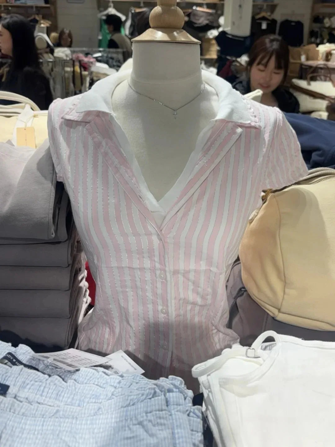 Red Plaid Button Blouse Women Casual Streetwear Cotton Lapel Short Sleeve Tees Vintage Preppy Style Sweet T-shirts Y2K Tops