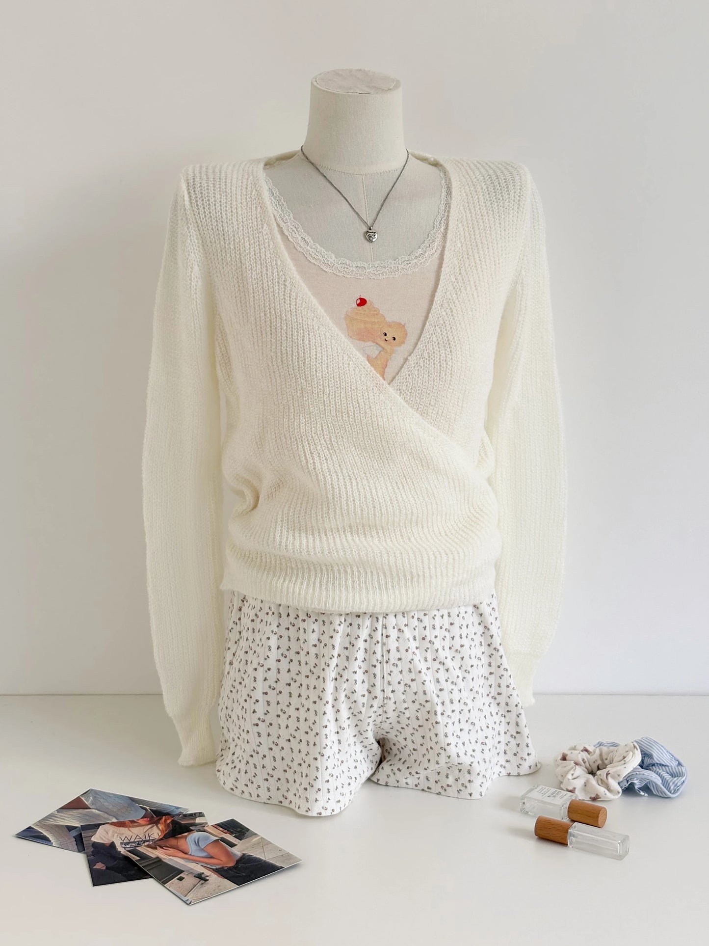 Pink Sweet Lace-up Knitted Mohair Sweater Cardigan Women Autumn V-neck Long Sleeve Cute Sweaters Preppy Style Knitwear Crop Tops