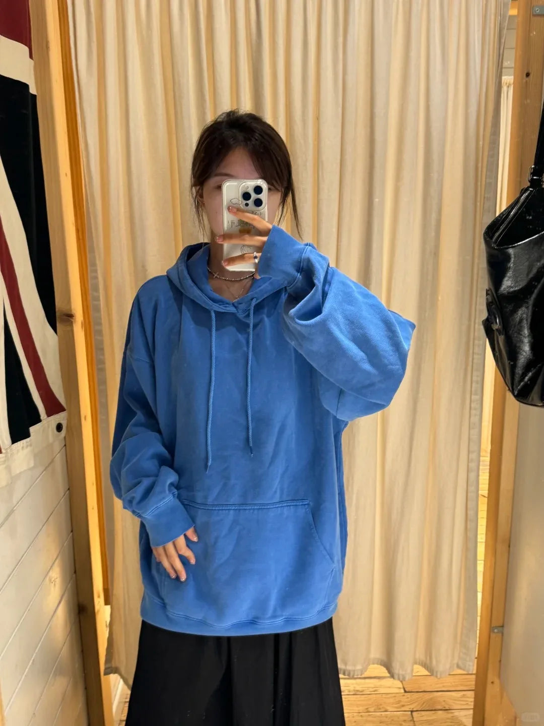 Electric Blue Loose Sweatshirts Women Autumn Preppy Style Warm Cotton Casual Pullover Top Fashion Chic Oversize Y2K Hoodies New