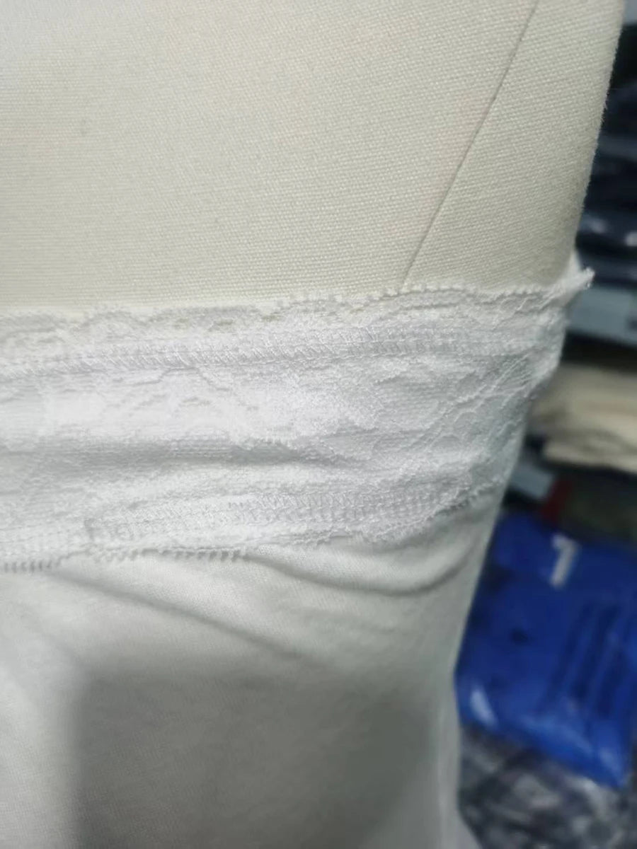 Lace-trimmed Strapless Tops Women Cotton Soft Slim  White Sexy Sleeveless Camisole Sweet Cute Chic Tube Tops Y2K