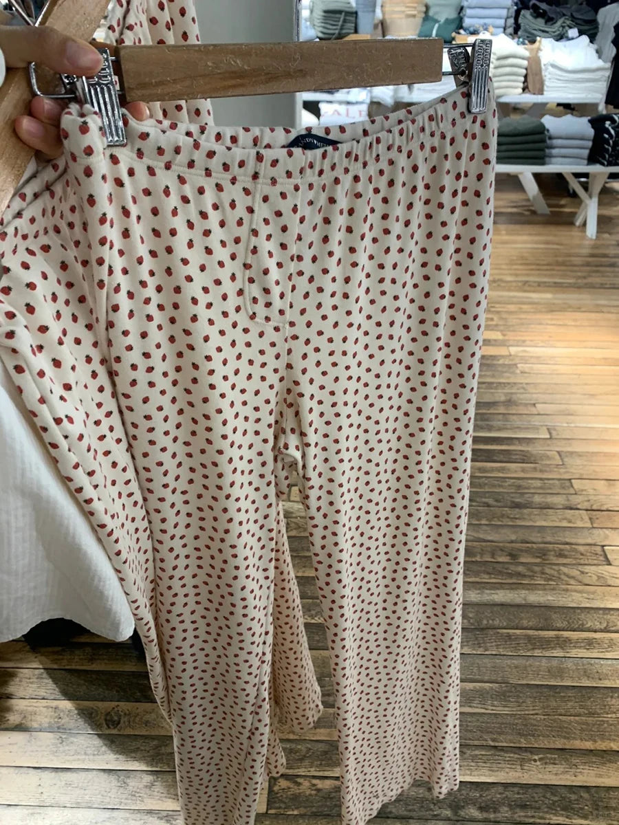 Little Yellow Duck Print Long Pants Women New Cotton Casual Elastic High Waist Straight Trouser Sweet Chic Cute Home Pant Y2K