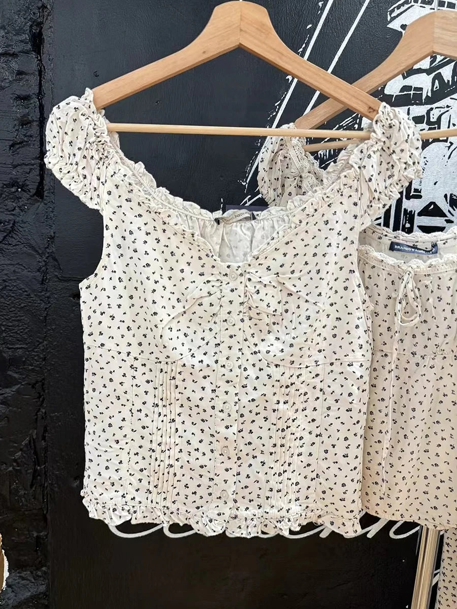 Cute Red Plaid Folds Blouse Tees Women Casual Single Breasted Ruffle Sleeveless Tank Tops Sweet Vintage Preppy Style Camisole