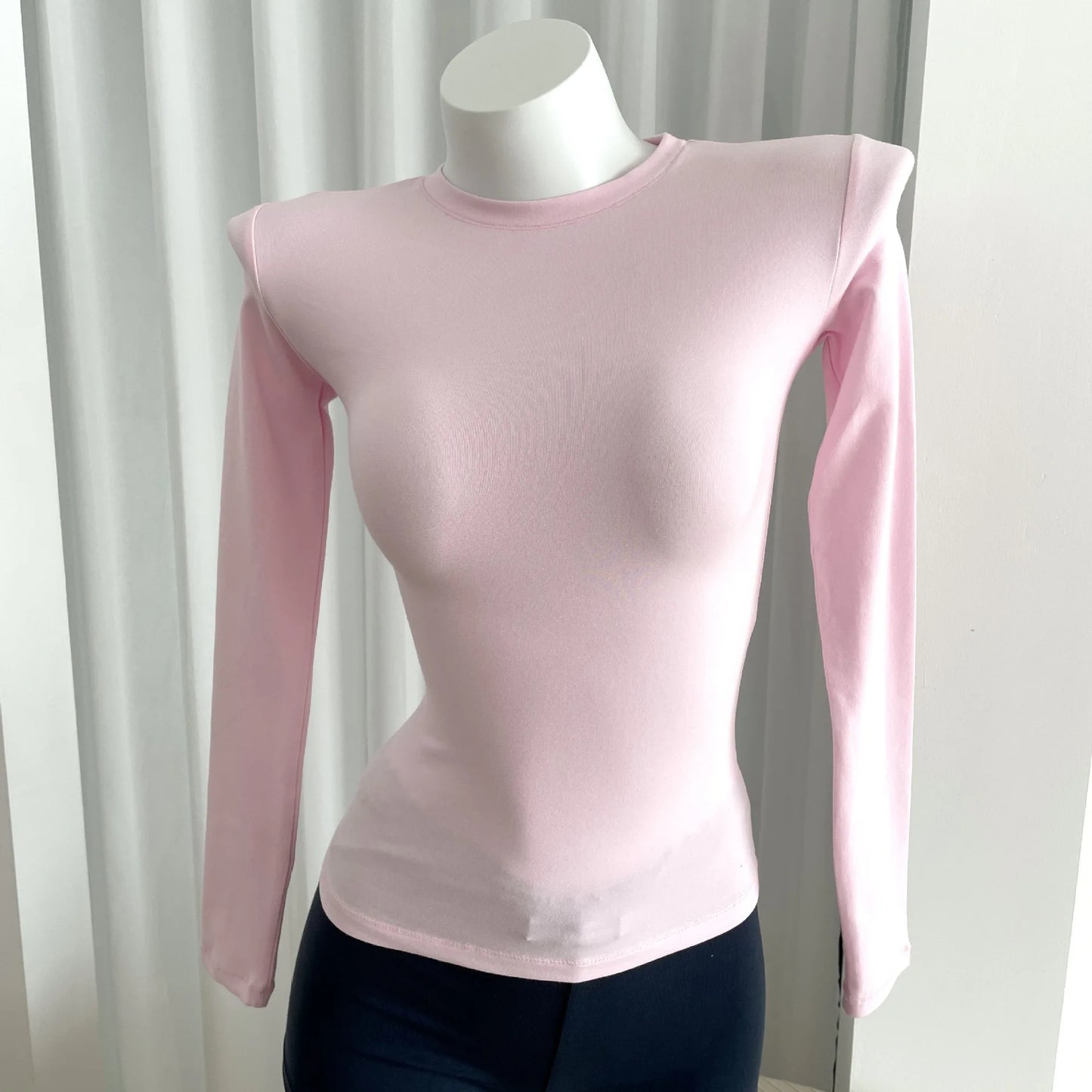 Solid Skinny Cotton T-shirt Women Casual Simple All-match O-neck Yoga Long Sleeve Tees Female Elegant Sweet Basic Sport T-shirts