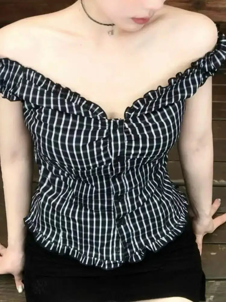 Yellow Sweet Folds Blouse Top Women Casual Single Breasted Ruffle Sleeveless Tank Tops Vest Cute Casual Preppy Style Camis Y2K