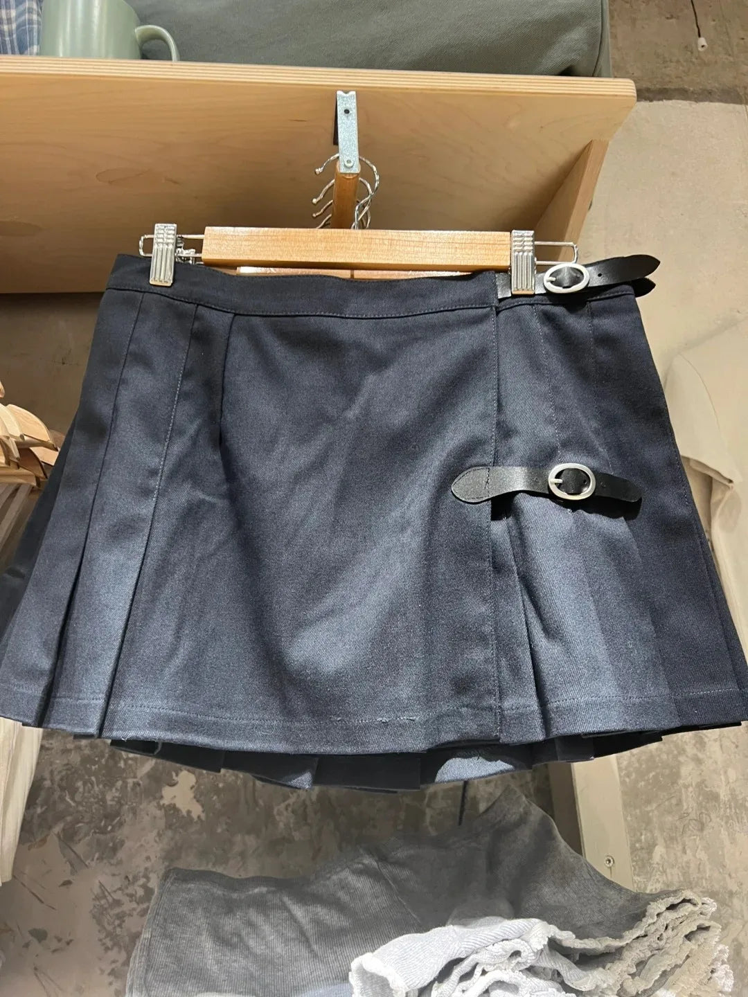 Vintage Preppy Plaid Low Waist Mini Skirt Women Streetwear Aestjetic Chic Sexy Buckle Pleated Skirts Retro Sweet Cute Faldas Y2K