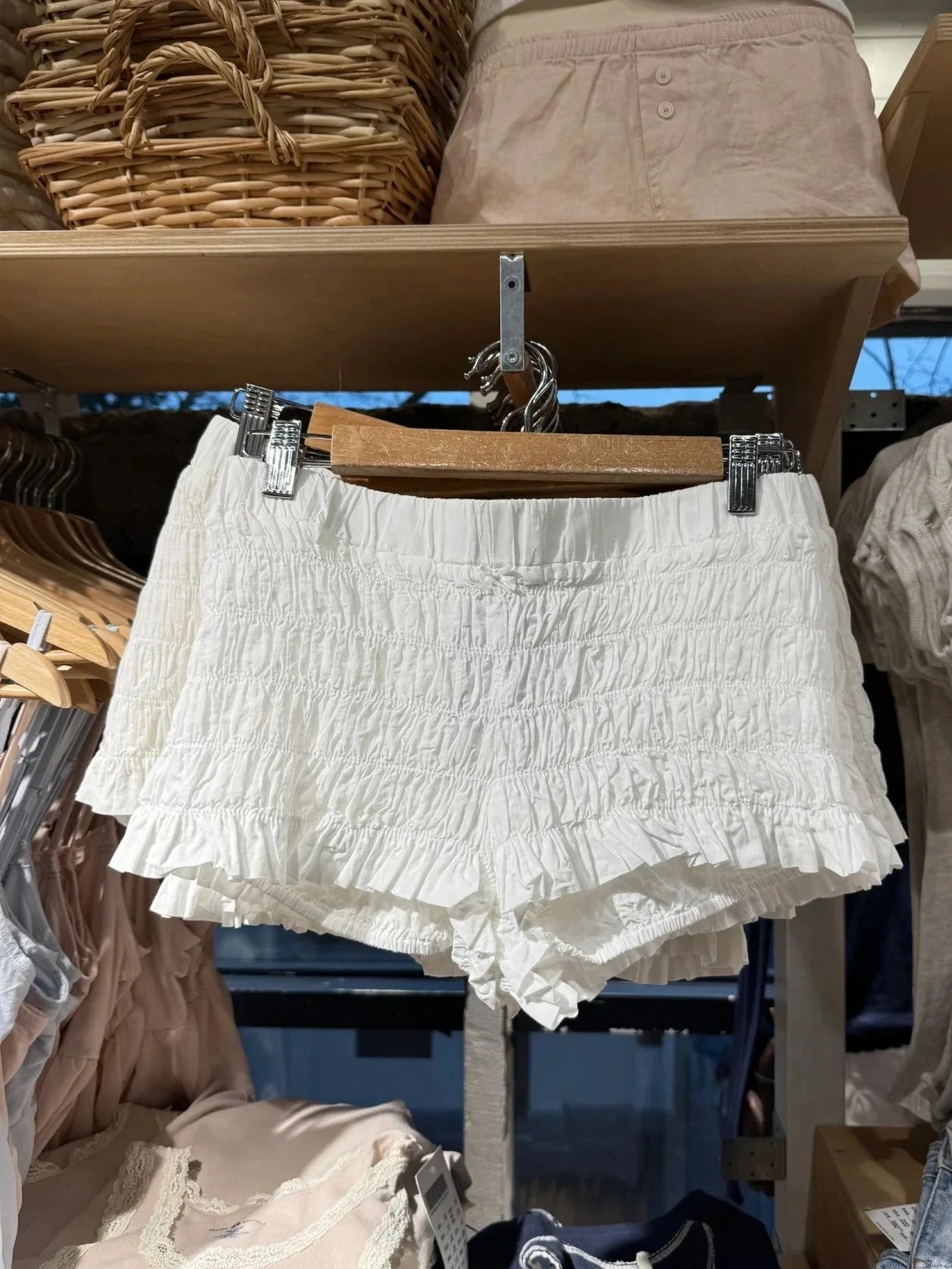 New Folds Ruffles Balletcore Shorts Women Summer Casual Elastic Low Waist Short Pants Sweet Cute Preppy Style Straight Bottoms