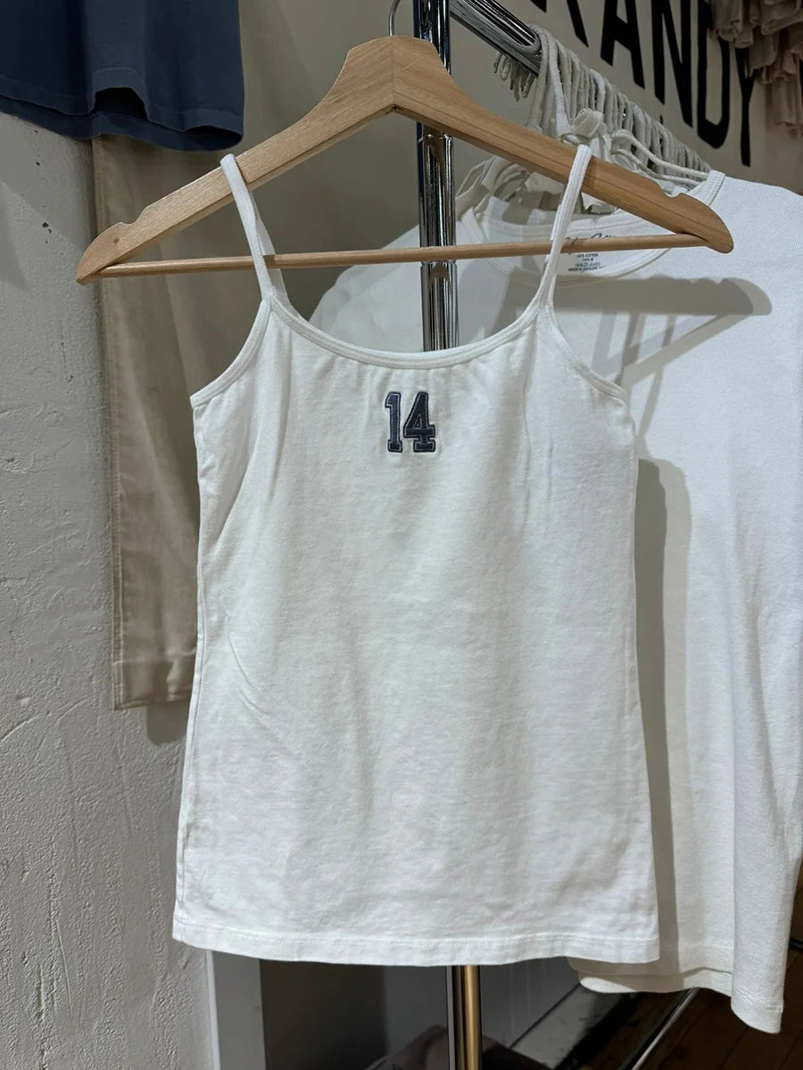 Sweet Floral Embroidery Lace Trim Camisole Women Spring Slim Sleeveless Cotton Tank Top Cute Preppy Style Chic Vest Y2K Tops New
