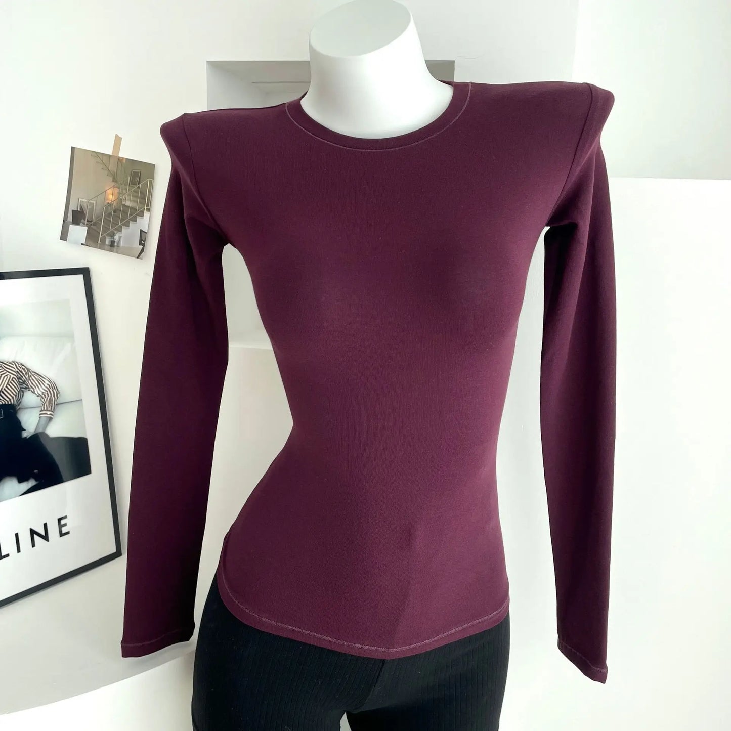 Solid Skinny Cotton T-shirt Women Casual Simple All-match O-neck Yoga Long Sleeve Tees Female Elegant Sweet Basic Sport T-shirts