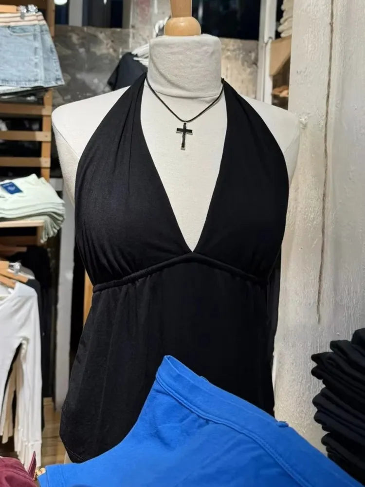 Red Drawstring Folds Strapless Tank Tops Women Casual Simple Cotton Slim All-match Vest Sweet Chic Preppy Style Camisole Y2K