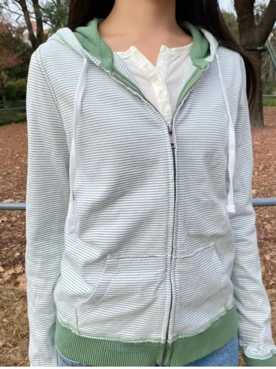 Sweet Electric Blue Zipper Hoodies Women Autumn Pockets Drawstring Hoodie Tops Vintage Loose Preppy Style Y2K Sweatshirts Coat