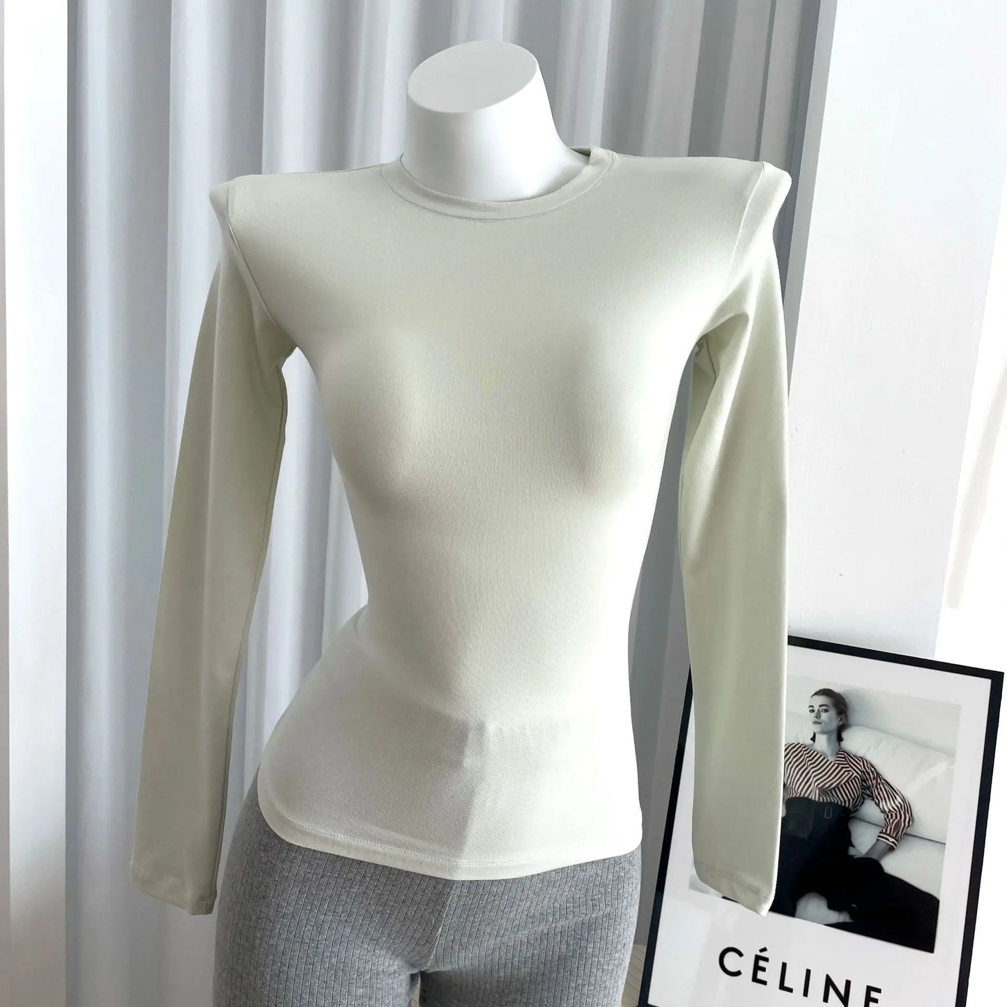 Solid Skinny Cotton T-shirt Women Casual Simple All-match O-neck Yoga Long Sleeve Tees Female Elegant Sweet Basic Sport T-shirts