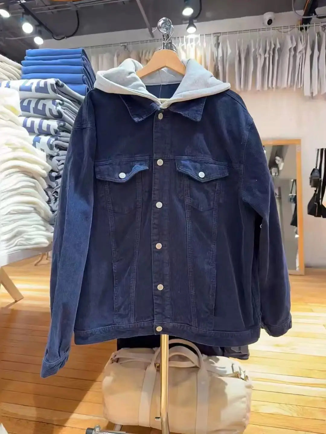 Harajuku Internal Red Plaid Zipper Flight Jacket Women Autumn Cotton Thick Stand Collar Loose Jackets Chic Vintage Y2K Coat Tops