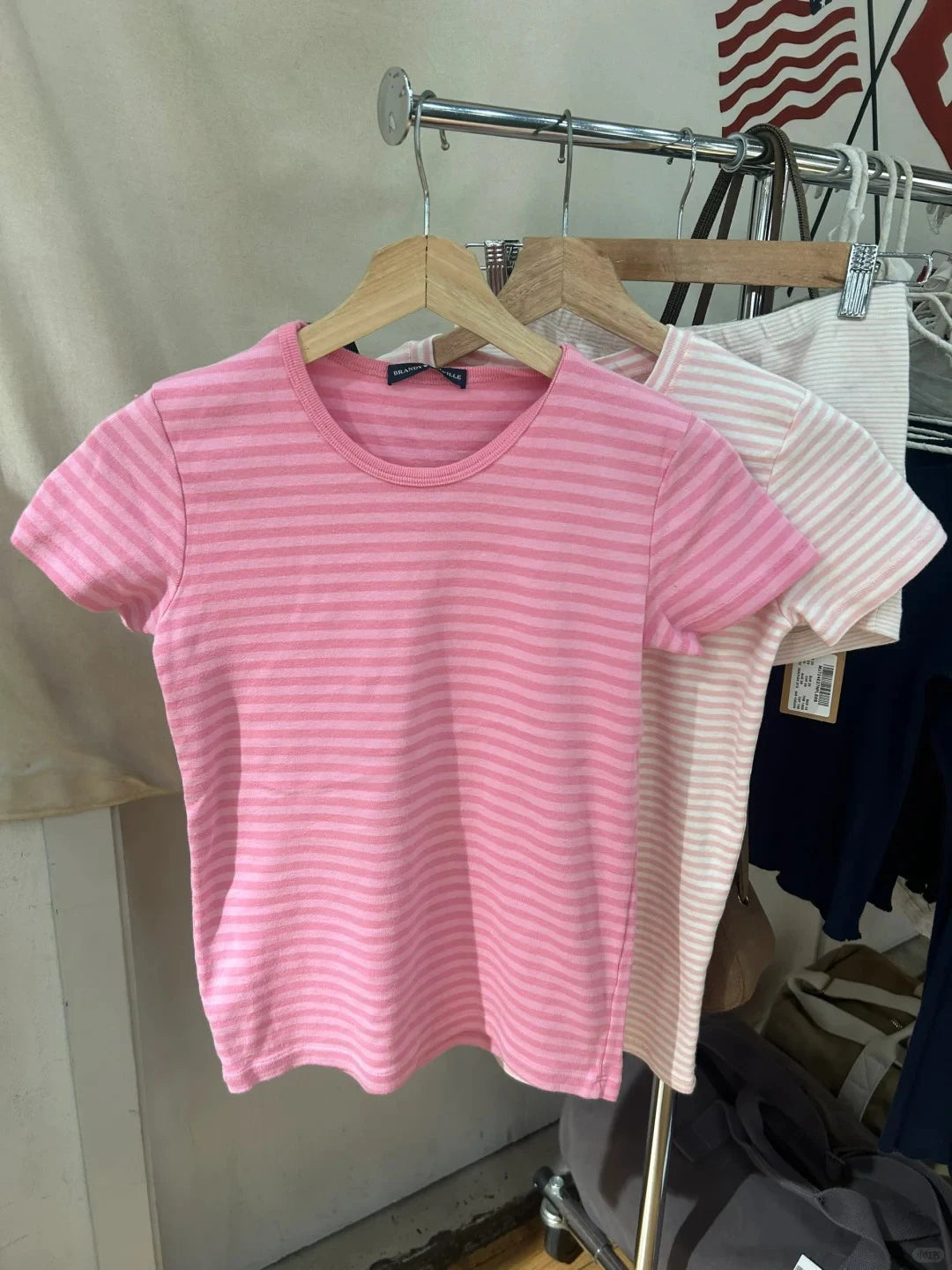 Blue Striped O-neck T-shirts Women Summer Simple Casual Streetwear Slim Short Sleeve Tees Vintage Preppy Style Sweet Tshirt Y2K