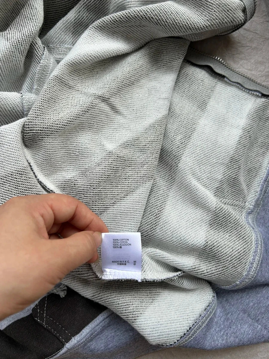 Classic Striped Patchwork Zip-up Hoodie Women Cotton Loose Pocket Drawstring Jacket Tops Vintage Loose Y2K Chic Sweatshirts Coat