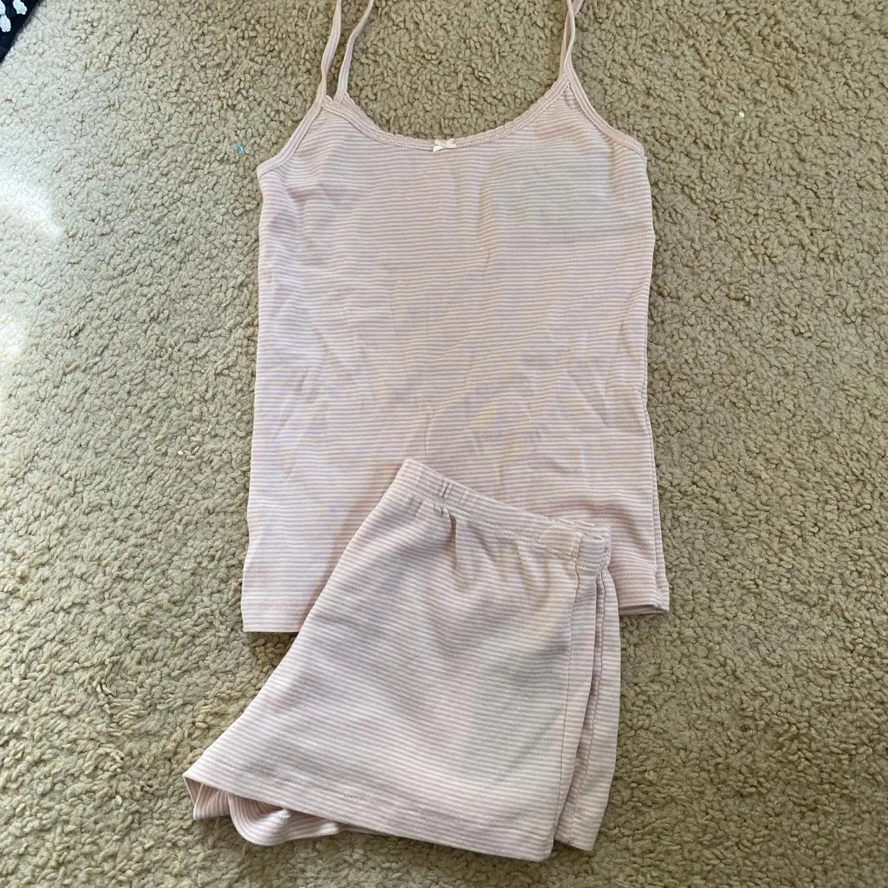 Sweet Pink Striped Vest Shorts Set Women Cotton Slim Crop Top+Elastic Waist Short Pant Casual Cute Home Pajama 2 Piece Sets Y2K