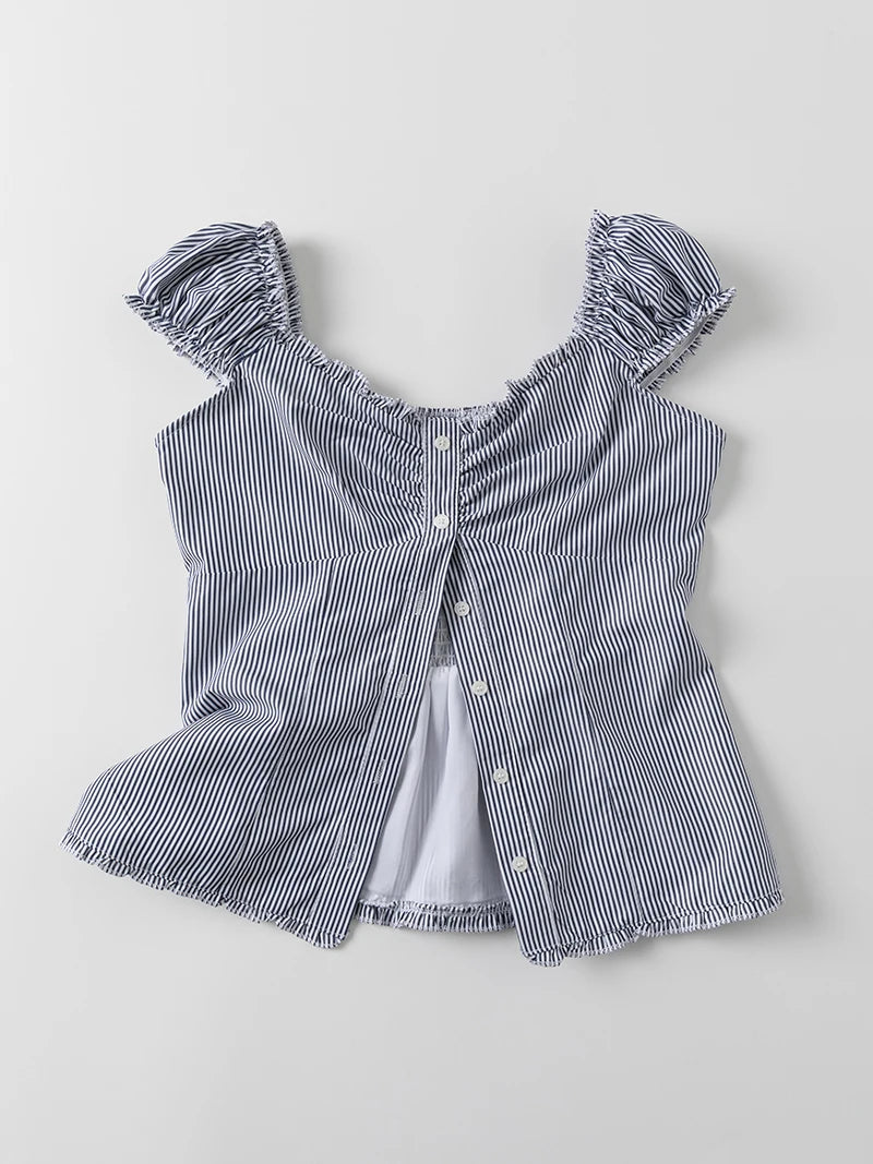 Red Floral Folds Buttons Blouse Vests Women New Casual Single Breasted Ruffle Sleeveless Tank Tops Sweet Cute Elegant Camis OOTD