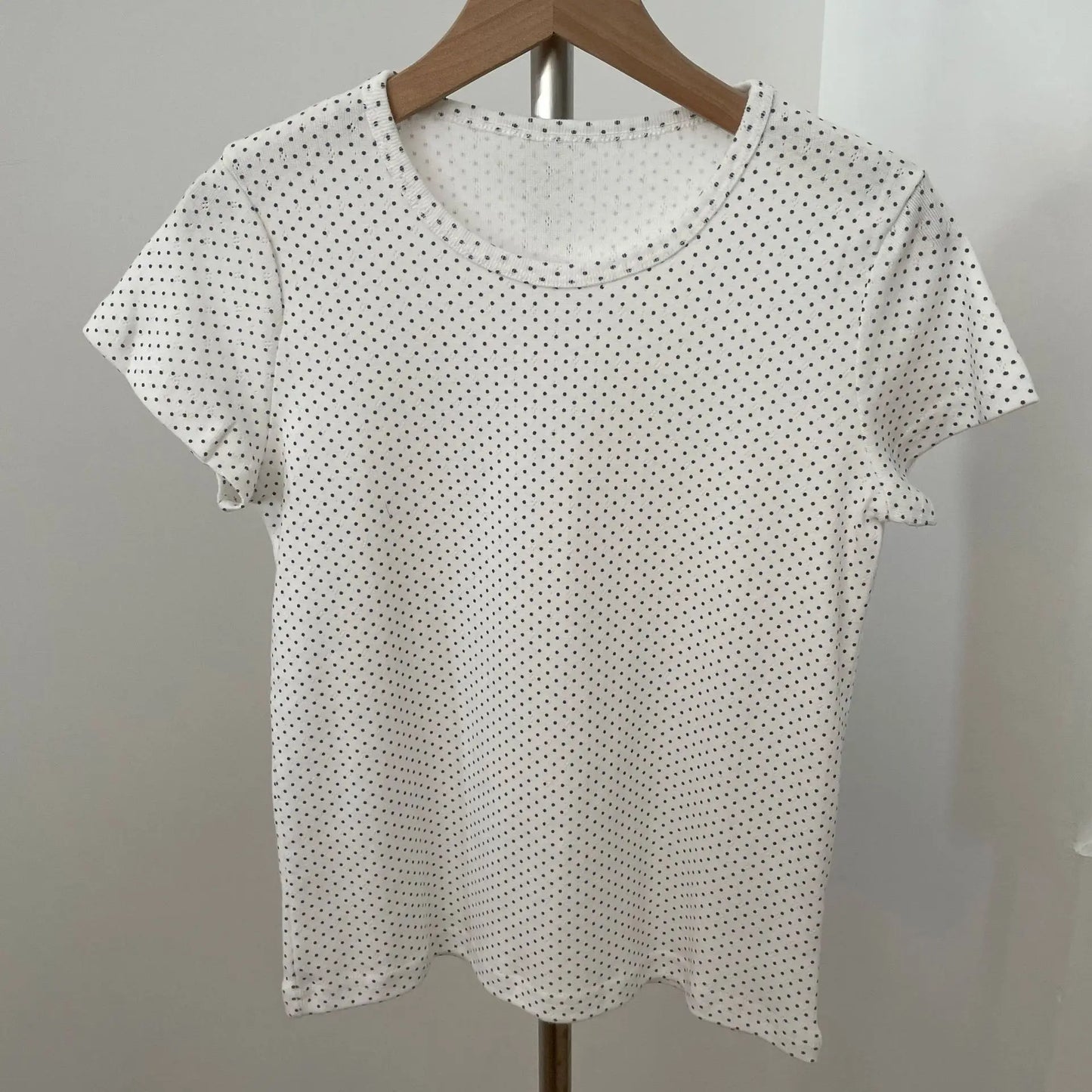 Eyelet Floral Print T-shirt Woman Summer Cotton Basic Round Neck Short Sleeve Tee Shirts Cute Sweet All-match Tshirt Y2K Tops