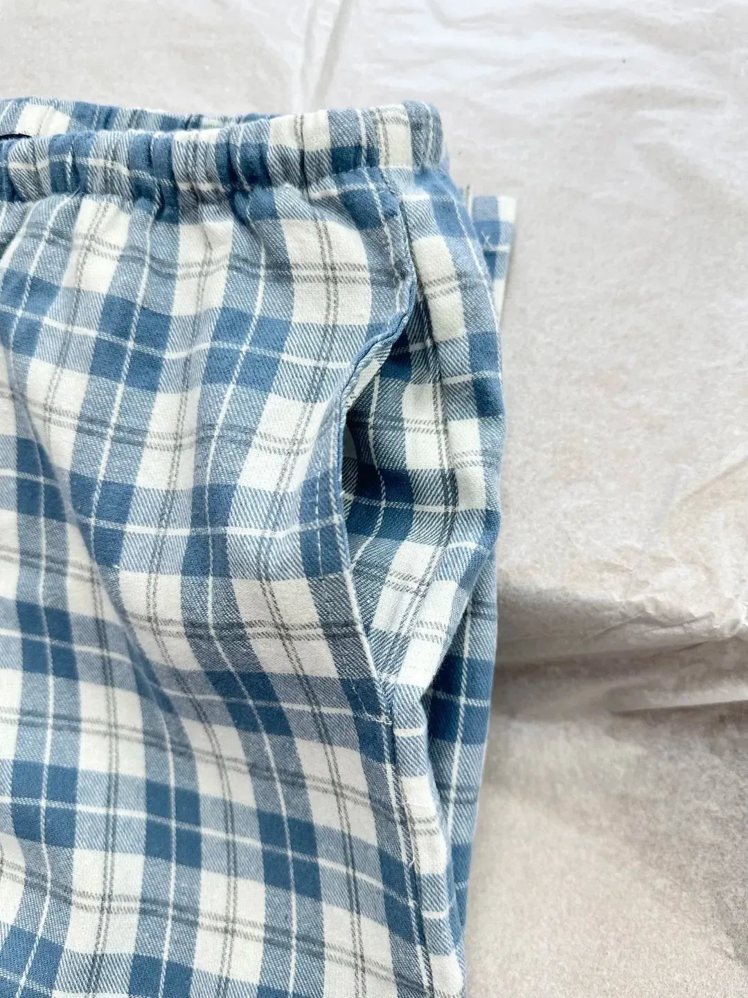 Plaid Drawstring Straight Pants Women Streetwear Casual Loose Elastic High Waist Pant Vintage Preppy Style Baggy Sweatpants Y2K