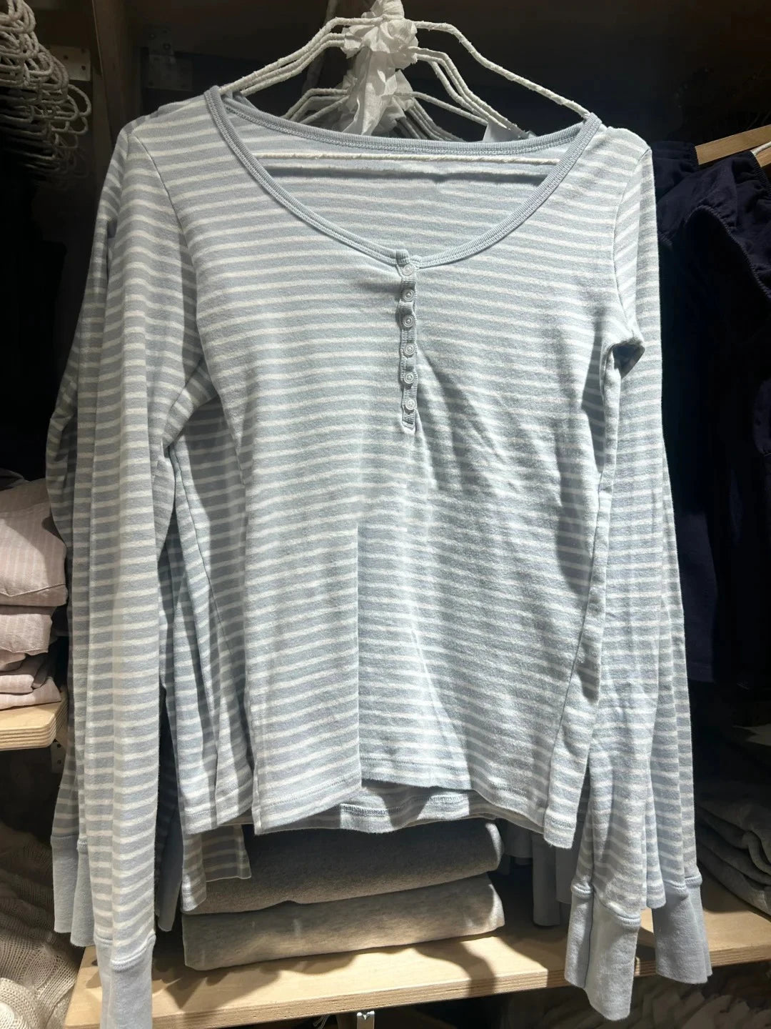 Gray Striped Buttons Long Sleeve Tee Women New Casual O-Neck Cotton Slim Patchwork T-shirt Vintage Simple Sweet Tshirt Y2K Top