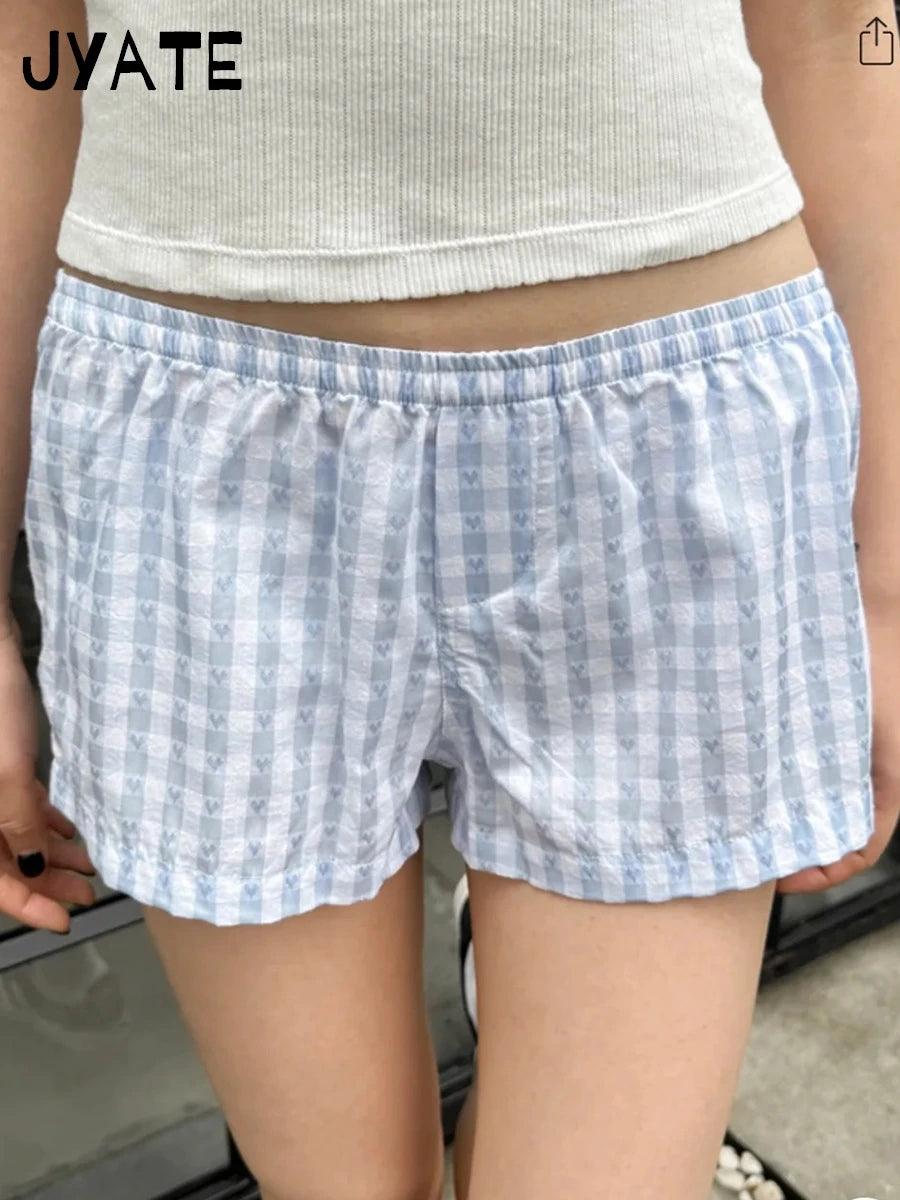 Floral Print Buttons Shorts Pant Women Summer Cotton Simple Elastic High Waist Home Underwear Casual Streetwear Chic Shorts Y2K