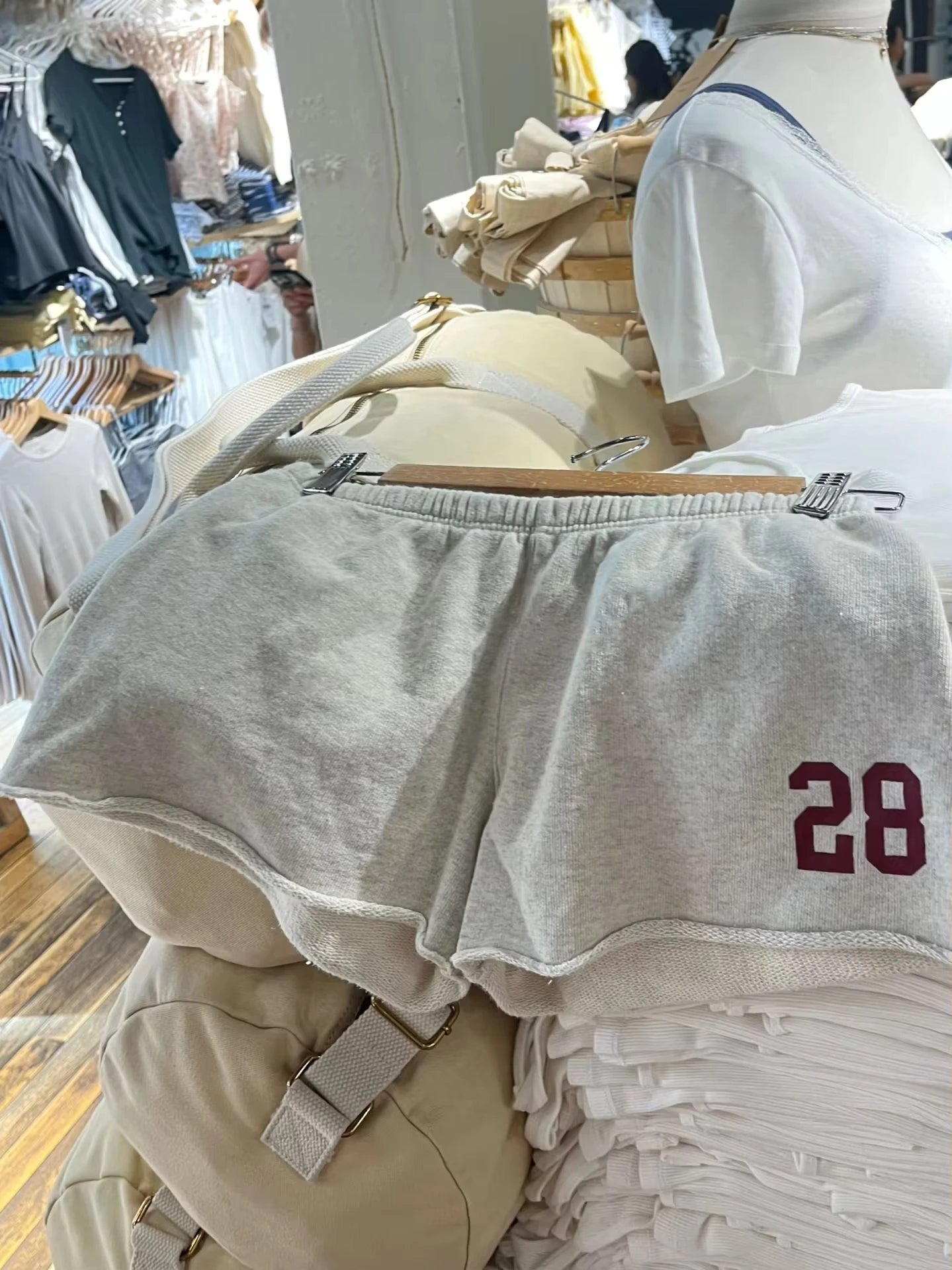 NO.28 Embroidery Straight Shorts Women Grey Drawstring Low Waist Cotton Short Pants Female Casual Simple Sport Sweatshorts Y2K