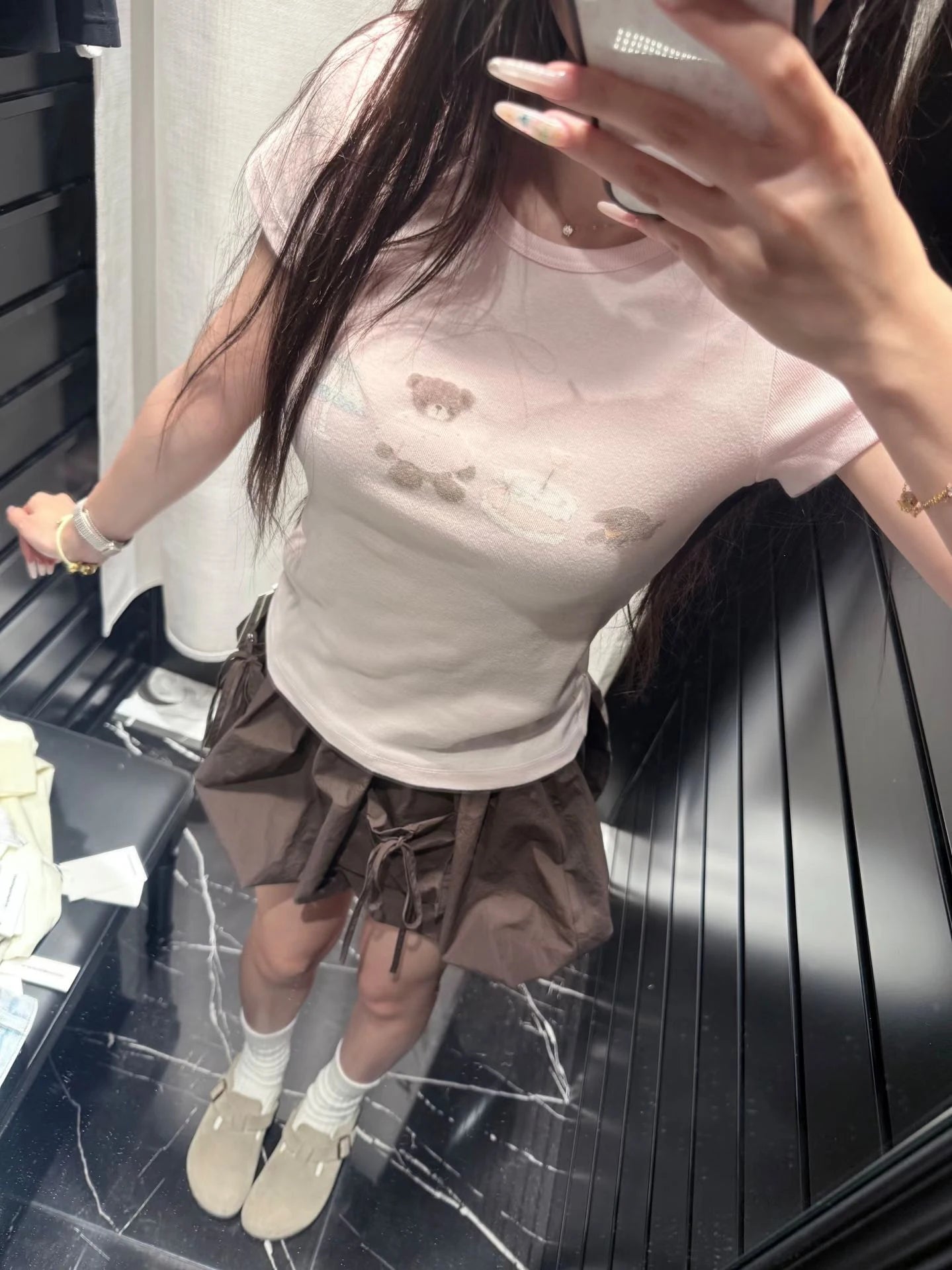 Cartoon Print Slim T-shirts Woman Summer Casual O-neck Cotton Short Sleeve T-shirts Female Cute Sweet Preppy Style Tee Tops y2k